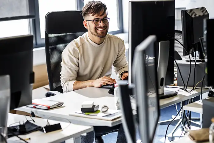 Developer on computer