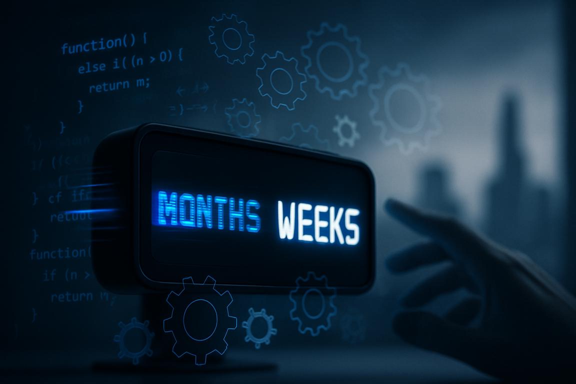 A digital display shows Months fading away while Weeks illuminates.
